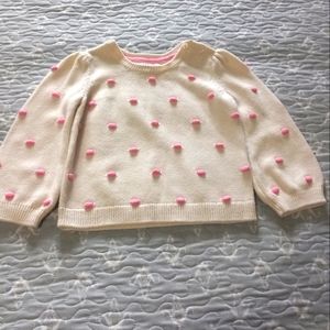 Baby GAP Baby Sweater (Girl) Size 18/24M Cream Color with Pink dots.
